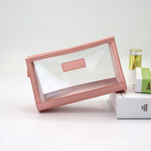 Wholesale Pink PU PVC Clear Cosmetic Bag Fashion PVC Makeup Bag